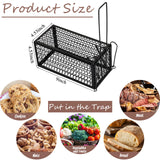 Humane Rat Trap Chipmunk Rodent Trap Mouse Trap Squirrel Trap Small Live Animal Trap Mouse Voles Hamsters Live Cage Rat Mouse Cage Trap for Mice Easy to Catch and Release (Black,4 Pcs)