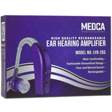 Digital Hearing Aid Amplifier Set - Rechargeable Behind the Ear Personal Sound Amplification Device - for Adults and Seniors with All-Day Battery Life, (Single Unit, Purple)