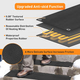 mestyl 3 Pcs Snow Melting Mat Outdoor, 10" x 30" Heated Snow Melting Mats, Non-Slip Heated Ice and Snow Carpet with Power Cord, Heated Walkway Mat for Winter Outdoor Stairs, Sidewalks, Garages, Decks