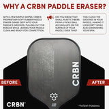 CRBN Pickleball Paddle Eraser, Best Carbon Fiber Pickle Ball Racket Cleaner, Fast & Easy Rubber Bar to Remove Ball Residue, Dirt, & Minor Scrapes/Scratches - Patent Pending - 2 Pack