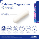 Pure Encapsulations Calcium Magnesium (Citrate) | Supplement for Bone Strength, Muscle Cramp and Tension Relief, Teeth, and Cardiovascular Health* | 90 Capsules