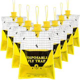 Big Bag Disposable Fly Traps Outdoor Hanging, Ranch Stable Horse Fly Hunter Trap Control Indoor for Home for Barn, Mosquito Bug Flying Insect Trap Catchers Killer Repellent 8 Natural Pre-Baited