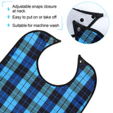 SATINIOR 6 Pack Adult Bibs for Eating Elderly Men Bibs with Crumb Catcher Waterproof Washable Clothing Protectors (Plaid Style)