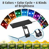 hygger Clip On Full Spectrum Aquarium LED Light, 18W Day-Night Dual Timer Sunrise-Day-Sunset-Moon Fish Tank Light, Adjustable Timer Brightness with 9 Colors for Planted Tank