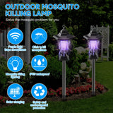 4 Pack Solar Bug Zapper Outdoor Waterproof Mosquito Zapper Outdoor Mosquito Repellent Trap Solar Powered Bug Lights for Outside Fly Mosquito Killer Outdoor for Home Camping Backyard (Elegant Style)