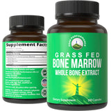 Peak Performance Grass Fed Bone Marrow - Whole Bone Extract Supplement 180 Capsules Superfood Pills Rich in Collagen, Vitamins, Amino Acids. from Bone Matrix, Marrow, Cartilage. Ancestral Tablets
