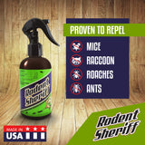 Rodent Sheriff Repellent Spray | Ultra-Pure Peppermint Oil Pest Control | Repels Mice, Racoons, Ants, and More