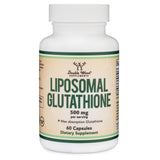 Liposomal Glutathione Supplement 500mg per Serving, 60 Capsules (Vegan Safe, Manufactured in The USA, Non-GMO) Max Absorption Liposomal Glutathione with Genuine Smell and Taste by Double Wood