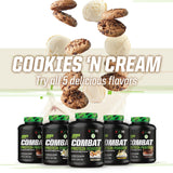 MusclePharm Combat Protein Powder, Cookies ‘N’ Cream - 4 lb - Gluten Free - 52 Servings