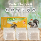 10Pack Squirrel Repellent Outdoor, Chipmunk Repellent Outdoor,Rodent Repellent,Squirrel Repellent for Attic and Cars Engines, Ultra Powerful Squirrel Deterrent Keep Squirrels Out of Garden