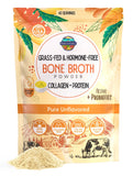 Paradise Naturals Bone Broth Protein Collagen Powder, Unsalted, Quick-Dissolve, Grass-Fed Hormone Free, Gluten-Free Paleo Keto Friendly 15g Protein, Active Probiotics, Joints, Gut Health