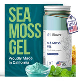 Biolore Sea Moss Gel Blue-Spirulina 16Oz Made in USA - Supercharge Your Health Raw Wildcrafted Irish Seamoss - Essential Vitamins & Minerals - Antioxidant-Rich Vegan Superfood for Immune Support