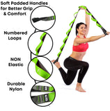 Stretching Strap with Loops - Non Elastic Stretch Band for Physical Therapy, Yoga Strap for Stretching Equipment, Stretch Bands for Exercise and Flexibility - Fascia, Hamstring & Leg Stretcher Belt