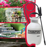 Chapin 22000 Made in USA Value Pack of 2 Units, 1 Gallon Lawn and Garden Pump Pressured Sprayer, for Spraying Plants, Garden Watering, Lawns, Weeds and Pests, Translucent White