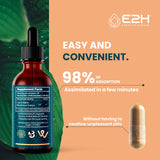 Lions Mane Liquid - Lion Mane Mushroom Supplement - Promotes Mental Clarity, Memory & Focus - Lions Mane Mushroom for Immune Support - Non-GMO, Vegan (2 Bottles) by E2H