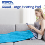 Extra Large Heating Pad for Back Pain Relief & Cramps - King Size Heat pad 17" x 33" with 10 Heat Settings 6 Timer Auto Shut Off - Upgrade Hot Pad XXXL Washable （Blue）