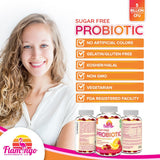 Probiotic Gummies Sugar Free- 5 Billion CFU Reduce Gas, Bloating - Probiotics for Women, Kids and Mens Probiotic- Bacillus Coagulans- Natural, Vegan, Vegetarian, Kosher, Halal –90 Gummy Probiotics