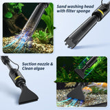 Fish Tank Cleaner - Aquarium Gravel Cleaner, 530GPH/32W Electric Fish Tank Cleaning Tools, Adjustable Water Flow Aquarium Cleaner Kit, Turtle Betta Fish Tank Cleaner for Wash Sand, Water Changing