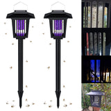 2 Pcs Solar Bug Zapper Outdoor Waterproof LED Solar Mosquito Zapper Outdoor Solar Powered Mosquito Killer Light Lamp for Indoor and Outdoor Use
