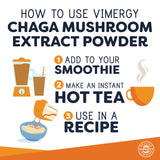 Vimergy USDA Organic Wild Chaga Mushroom Extract Powder, 166 Servings – Ideal in Chaga Tea, Coffee, Smoothies – Cardiovascular Support - Kosher, Vegan, No Gluten, Paleo - Pure Chaga, No Fillers (250g)