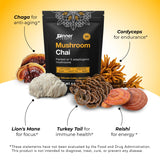 Inner Elevate Mushroom Chai - Ultimate Coffee Alternative - Adaptogenic Mushroom Tea Drink with Lion's Mane, Cordyceps, Chaga, Reishi, Turkey Tail (90 Servings)