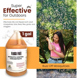 Flock Free Natural Mosquito Control Spray Concentrate, Repels Mosquitoes, Ticks, Fleas, Flies, Gnats, and Chiggers Away. Makes up to 128 Gallons! (1 Gallon Concentrate)