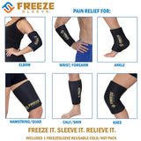 FreezeSleeve Copper Charcoal Ice & Heat Therapy Sleeve- Reusable, Flexible Gel Hot/Cold Pack, 360 Coverage for Knee, Elbow, Ankle, Wrist- Small/Medium