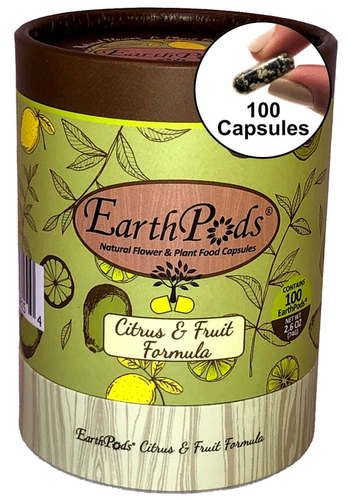 EarthPods Premium Fruit & Citrus Plant Food – Easy Organic Fertilizer Spikes – 100 Capsules – Boost Bloom, Fruit Flavor, Root Growth (Great for Dwarf Meyer Lemon, Lime, Orange, Avocado, Banana Trees)