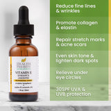 Organic Vitamin E Oil for Skin & Scars |100% Pure Natural Vitamin E Serum Hand Made in South Carolina | 15000 IU Vitamin E for Face & Hair| Non-GMO, Gluten & Cruelty Free, Vegan | Unscented 1 Fl Oz