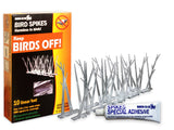 Bird Repellent Spikes, 10 ft. L and Gorilla Tough & Clear Double Sided Adhesive Mounting Tape, Extra Large, 1" x 150", Clear, (Pack of 1)