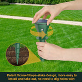 Mole Repellent for Lawns, Solar Powered | Patent Screw-Shape-Stake Design | IP65 Waterproof, Varying Sonic and Vibration to Expel Mole Gopher Snake Vole, for Lawn Garden & Yard(4pcs)