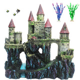 PINVNBY Aquarium Resin Castle Decoration Fish Tank Driftwood Castle Cave Hideouts House Plants Supplies Accessories(Red)