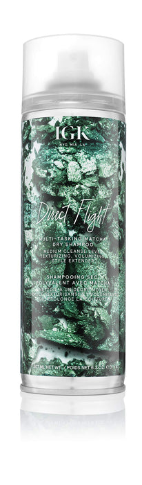 IGK DIRECT FLIGHT Multi-Tasking Matcha Dry Shampoo | Light Cleanse + Style Preserving | Vegan + Cruelty Free | 6.3 Oz