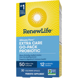 Renew Life Extra Care Go-Pack Probiotic Capsules, Daily Supplement Supports Immune, Digestive and Respiratory Health, L. Rhamnosus GG, Dairy, Soy and gluten-free, 50 Billion CFU, 30 Ct