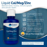 Trace Minerals | Liquid Cal/Mag/Zinc | Calcium, Magnesium, Zinc, Vitamin D3 | Dietary Supplement Supports Tissue, Muscle, and Bone Density | Natural Piña Colada Flavor | 32 Servings, 16 fl oz
