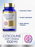 Carlyle Citicoline CDP Choline 1000mg | 60 Capsules | Non-GMO, Gluten Free Supplement