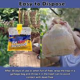 Fly Traps Outdoor Fly Trap Hanging with 30g Fly Bait, Natural Pre-Baited Fly Bags Outdoor Disposable Stable Horse Ranch Fly Trap Bag Fly Catchers Killer Outdoor 4 Pack