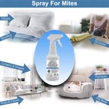 Mite Killer Spray by Premo Guard – Treatment for Dust Spider Bird Rat Mouse Carpet and Scabies Mites – Fast Acting 100% Effective – Child & Pet Safe – Best Natural Extended Protection (16 oz)