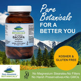 Pure Mountain Botanicals Bacopa Monnieri Capsules - Vegan Caps with Organic Bacopa & Standardized Bacopa Extract Supplement