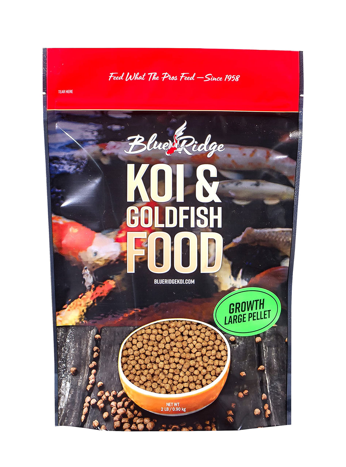 Blue Ridge Fish Food Pellets [2lb], Koi and Goldfish Growth Formula, F