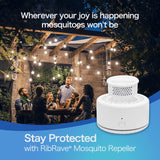 Rechargeable Mosquito Repeller, Mosquito Repellent Outdoor Patio Insect Bug Repeller Indoor Natural Ingredients Portable Mosquito Repellant Device 30ft Protection 2 Refills (White)