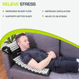 ProsourceFit Acupressure Mat and Pillow Set for Back/Neck Pain Relief and Muscle Relaxation, Blue Large