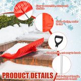 Leriton 2 Pcs Snow Pusher 24.8'' Snow Shovel with D-Grip Handle Snow Plow for Driveway Doorway Sidewalks, Orange