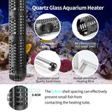 AIWEK Aquarium Heater 50W 100W 300W 500W Upgraded Fish Tank Heater with Leaving Water Automatically Stop Heating and Advanced Temperature Control System (500W)