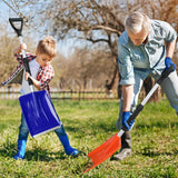 Kids Snow Shovel with D-Grip Handle, Durable Aluminum Blade, Toddler Snow Shovel for Car Trunk, Emergencies, Driveways, and Car Snow Removal. (Age 3+, 2 Packs) (Blue+Orange)