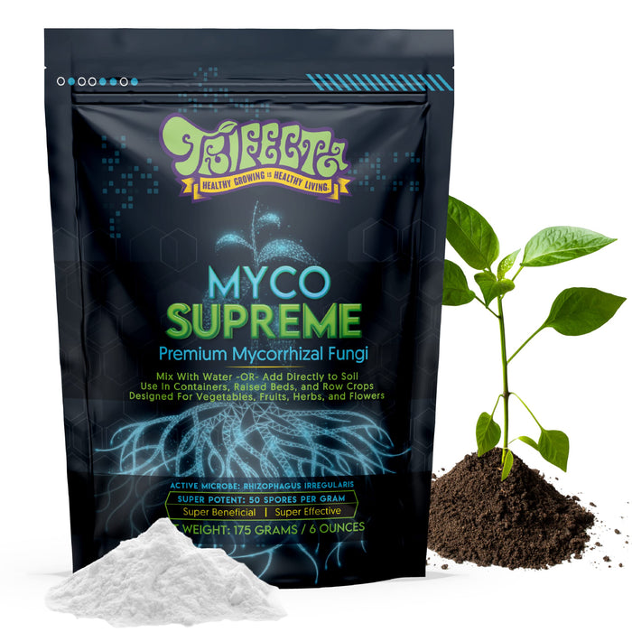 Mycorrhizal Fungi Root Enhancer for Plants - Bigger, Stronger, Healthier Roots, Use In Soil and Hydroponics - Super 20X Concentrated Mycorrhizae Inoculant Strain - Trifecta Myco Supreme (175 Grams / 6 OZ)