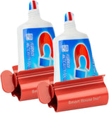 Toothpaste Squeezer Tube Roller Stainless Steel Tube Squeezer Rollers, Saves Toothpaste, Creams, Puts an end to Waste (Red)