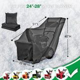 IC ICLOVER Snow Blower Cover, Universal fit Two Stage Snow Thrower Cover, Heavy Duty 600D Polyester Fabric Waterproof, Sun UV Dust Snow Proof, with Drawstring & Windproof Buckles, Outdoor Protection