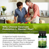 Swanson L. Reuteri Probiotic Plus w/L. Rhamnosus L. Acidophilus & FOS Prebiotic Digestive Support - Promotes Gut Health w/ 7 Billion CFU per Capsule - (30 Veggie Capsules) 4 Pack