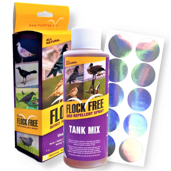 Bird Repellent Spray, Residential Bird Problem Solution by Flock Free Bird Control, 4 oz Concentrate